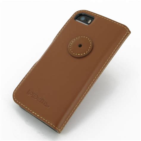 Iphone 5 5s Leather Flip Cover Case Brown Pdair