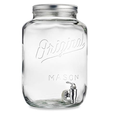 Glass Mason Jar 2 Gallon Drink Dispenser Parties Weddings Picnic Beach