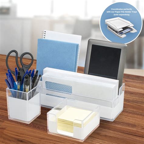 Classic desk accessories for this include a filing cabinet or hanging file frames. Sorbus Acrylic Desk Organizers Set - 3-Piece, Includes ...