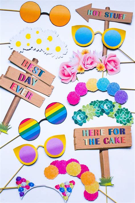 Printable Festival Themed Photo Booth Props Pack Shop Now Bespoke