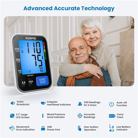 Buy Blood Pressure Monitor For Home Use Renpho Talking Upper Arm Blood