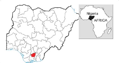 Map Of Nigeria Showing Imo State In Red Download Scientific Diagram