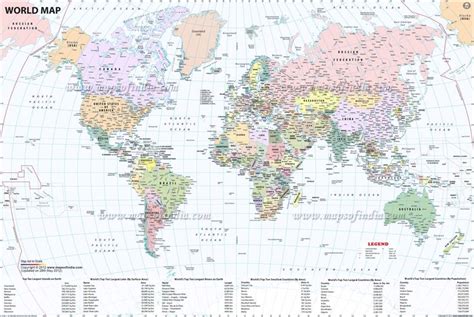 Large World Map Image Highlights All Political Boundaries With Major