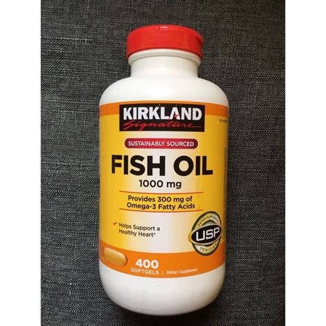Fish Oil 1000mg 400 Softgels Kirkland Usa Made Shopee Philippines