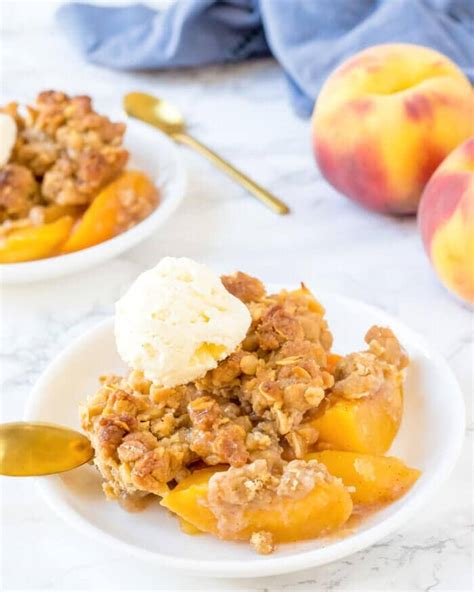 Peach Crisp Directions For Fresh Canned Or Frozen Peaches Lil Luna