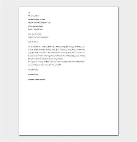 Dear richard and judy example letter of invitation: Project Invitation Letter Templates | Ryan's Marketing Blog