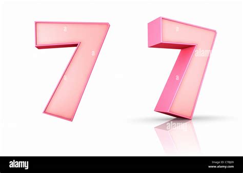 3d Pink Number Seven Isolated On White Background 7 Stock Photo Alamy