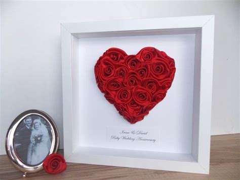 40 years mr right and mrs always right. Ruby Wedding Anniversary 3d Framed Picture Heart of Roses ...