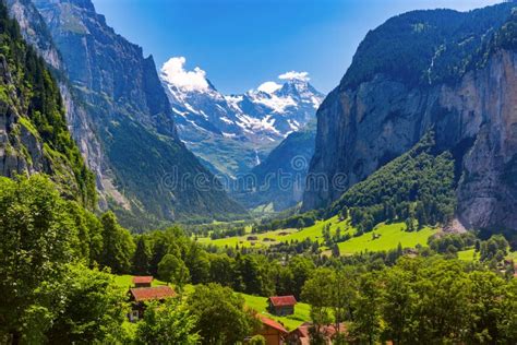 Mountain Village Lauterbrunnen Switzerland Stock Image Image Of