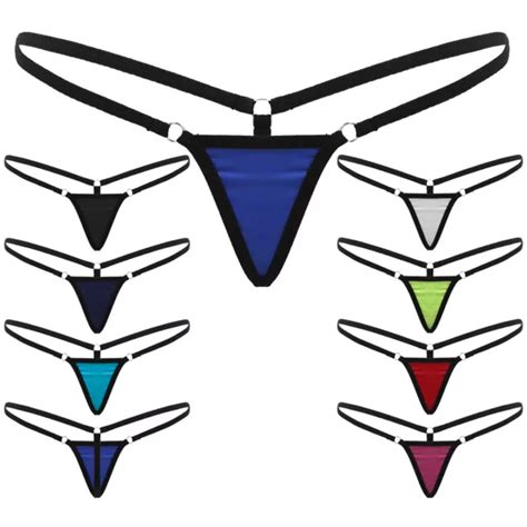Women Micro G String Low Rise Mini String Bikini Briefs Thong Underwear