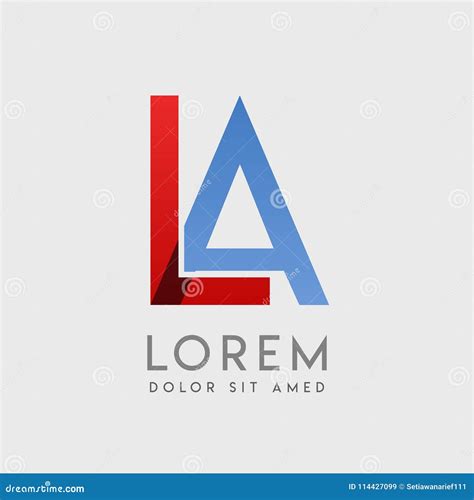 La Logo Letters With Blue And Red Gradation Stock Vector Illustration