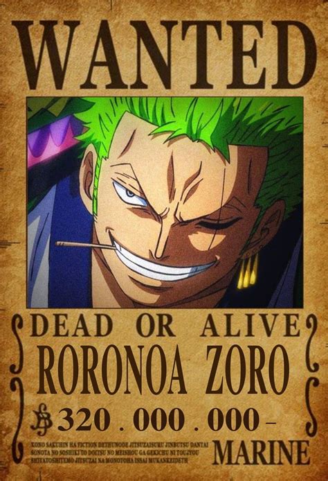 One Piece Wanted Zoro In 2022 Zoro One Piece Zoro One Piece Bounties
