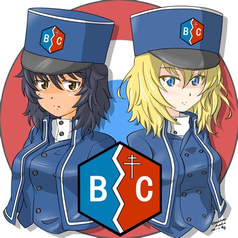 Safebooru 2girls Absurdres Andou Girls Und Panzer Artist Name Bangs Bc Freedom Emblem Bc