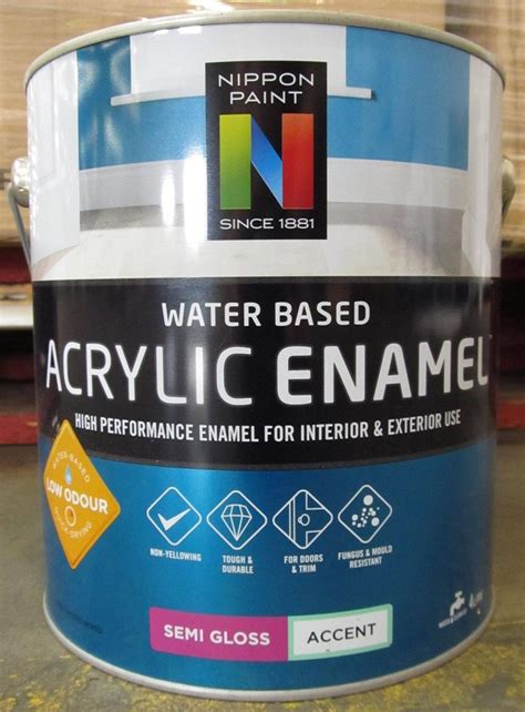 4l Nippon Paint Water Based Acrylic Enamel Semi Gloss Accent Rrp 58