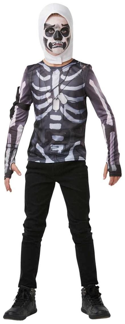 Fortnite Skull Trooper Teen Costume Top And Hood