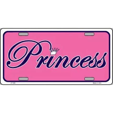 Smart Blonde Pink Princess Tiera Novelty Vanity Metal License Plate Tag
