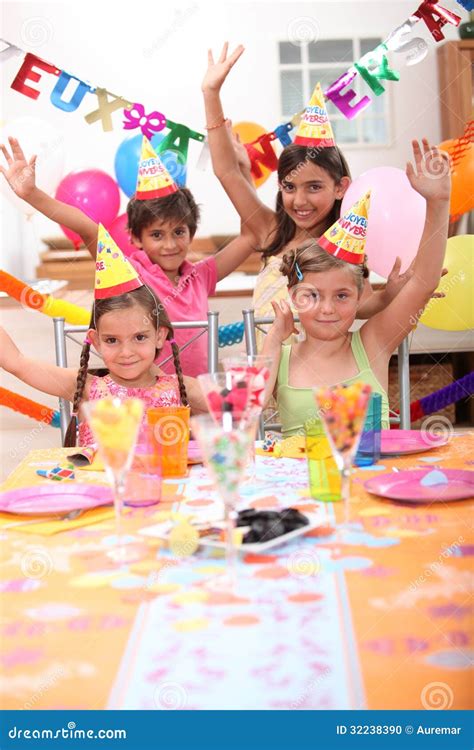Children Celebrating Birthdays Stock Photo Image Of Colors Girl