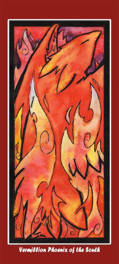 °vermillion Phoenix Of The South By Kirbywithamasamune Art Painting