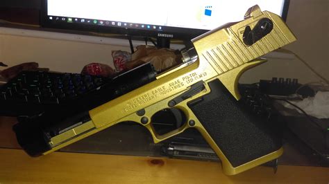Decided To Paint My Tm Hard Kick Desert Eagle Gold Airsoft
