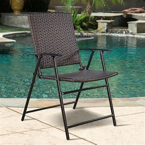 Outdoor wicker rocking chairs, swinging rattan chairs, outdoor wicker furniture sets, and much more! Set of 4 Rattan Folding Chair | Wicker dining chairs
