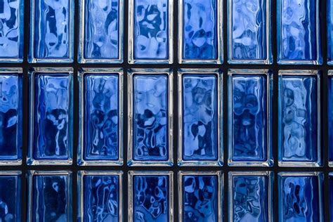 Blue Glass Square Brick Wall Brick Wall Drawing Brick Wall Blue Glass