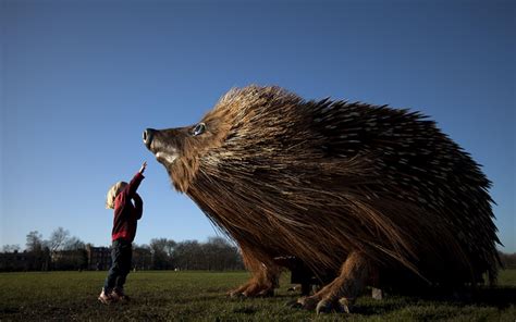 Giant Hedgehog Unveiled In Park To Promote New Sir David Attenborough