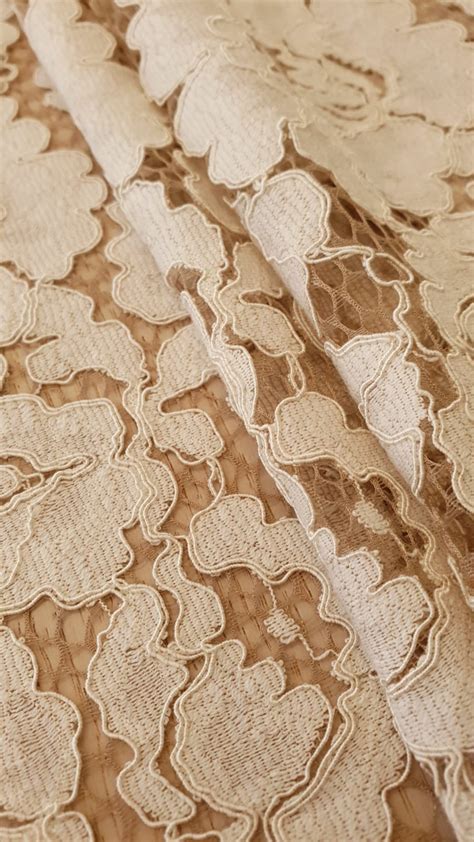 Ivory Lace With Nude Base Guipure Lace Fabric Guipure Lace Lace