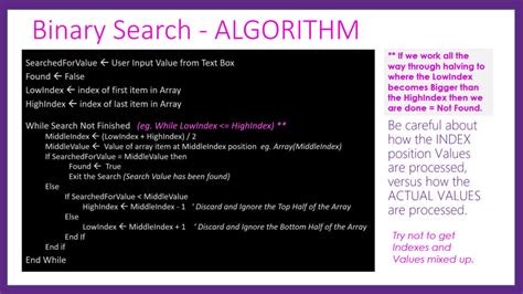 Vb Binary Search Of An Array Passy World Of Ict