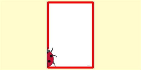 Simple Blank Half A Ladybird Page Border Twinkl