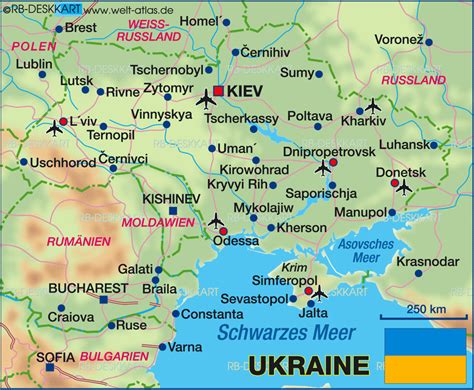 Заходьте та знаходьте вулицю %city2% за 5 хвилин. Karte von Ukraine, Übersicht (Land / Staat) | Welt-Atlas.de