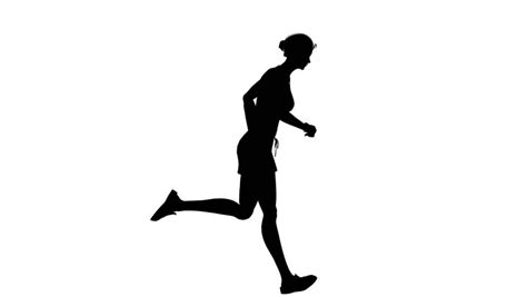 Animated Silhouette Loop Of A Man Running On A White Background Stock