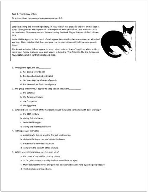 10 Free Reading Tests For Students In Grades 5 Through 9 Reading Test