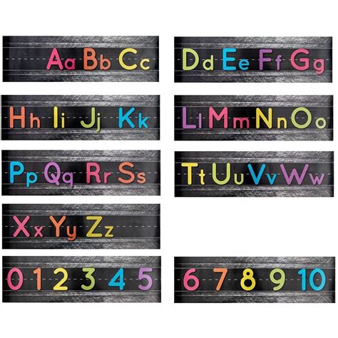 Buy 9 Pack Alphabet Banner Letter Line Abc Strips Manuscript For