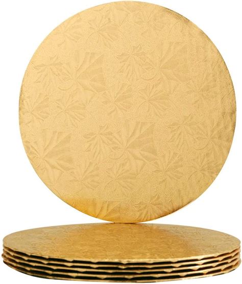 14 Inch Gold Round Thin Sturdy Cake Board Drums For Displaying Cakes 1