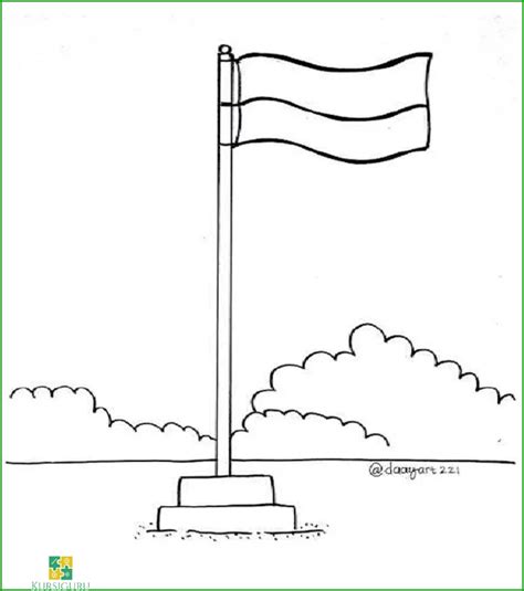 Mewarnai Gambar Sekolah Dan Bendera - IMAGESEE