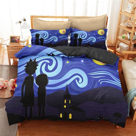 Are there any sheets that don't make you sweat? Rick and Morty Bedding Set Funny Gift Idea For Fan | Bed ...