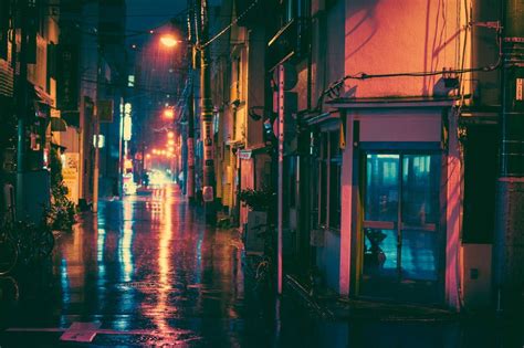 Photo Of Street During Rain Digital Wallpaper Masashi Wakui Japan