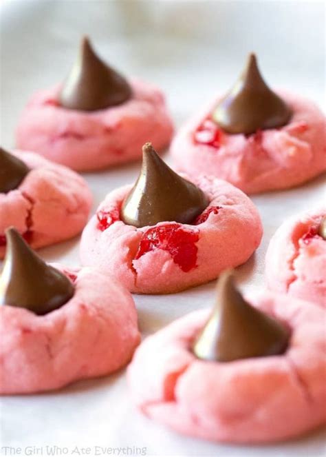 I love making these cookies! These Cherry Kiss Cookies are sweet cherry almond cookies ...