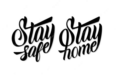 Premium Vector Handlettering Stay Safe Stay Home