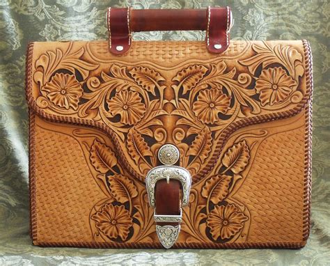 Heres A Beautiful Yet Rugged Briefcase Carved And Tooled In The