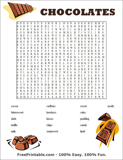 Printable Chocolate Templates Printable Word Searches Free Word Template