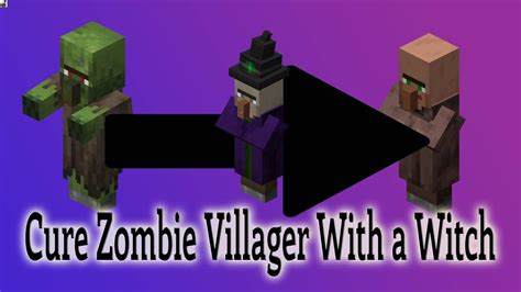 How To Use A Witch To Convert A Zombie Villager Minecraft Youtube
