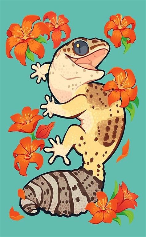 1920x1080px 1080p Free Download Cute Leopard Gecko Cartoon Drawing