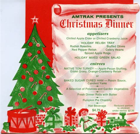 Should you find yourself playing host at a special christmas dinner this year, take advantage of the opportunity to wow. Christmas dinner menu, 1970s. — Amtrak: History of America ...