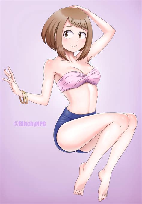 Ochako Uraraka Swimsuit By Glitchynpc On Deviantart Swimsuits