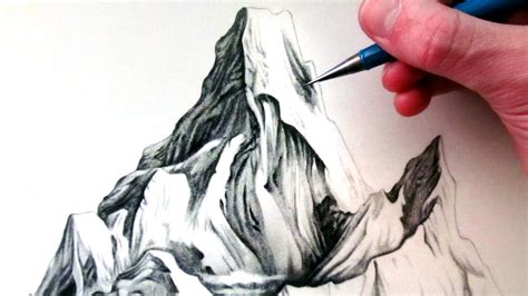 How To Draw Mountains Mountain Drawing Waterfall Sketch Drawings