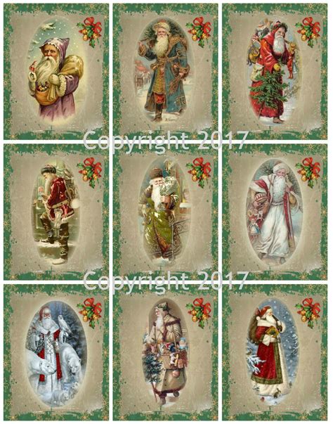 Victorian Images Vintage Santa Christmas Graphics Collage Sheet