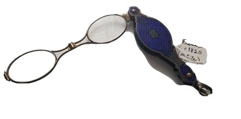 Antique French Enamel And Gilt Spectacles Lorgnette C Gem