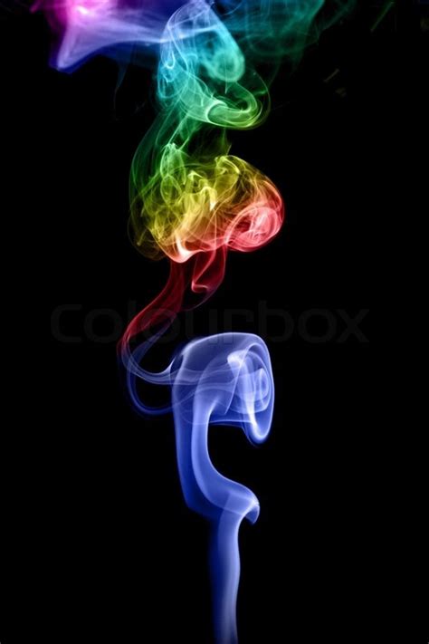 Abstract Colored Smoke Isolated On Black Background