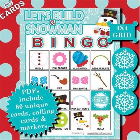 The Lets Build And Snowman Bingo Game